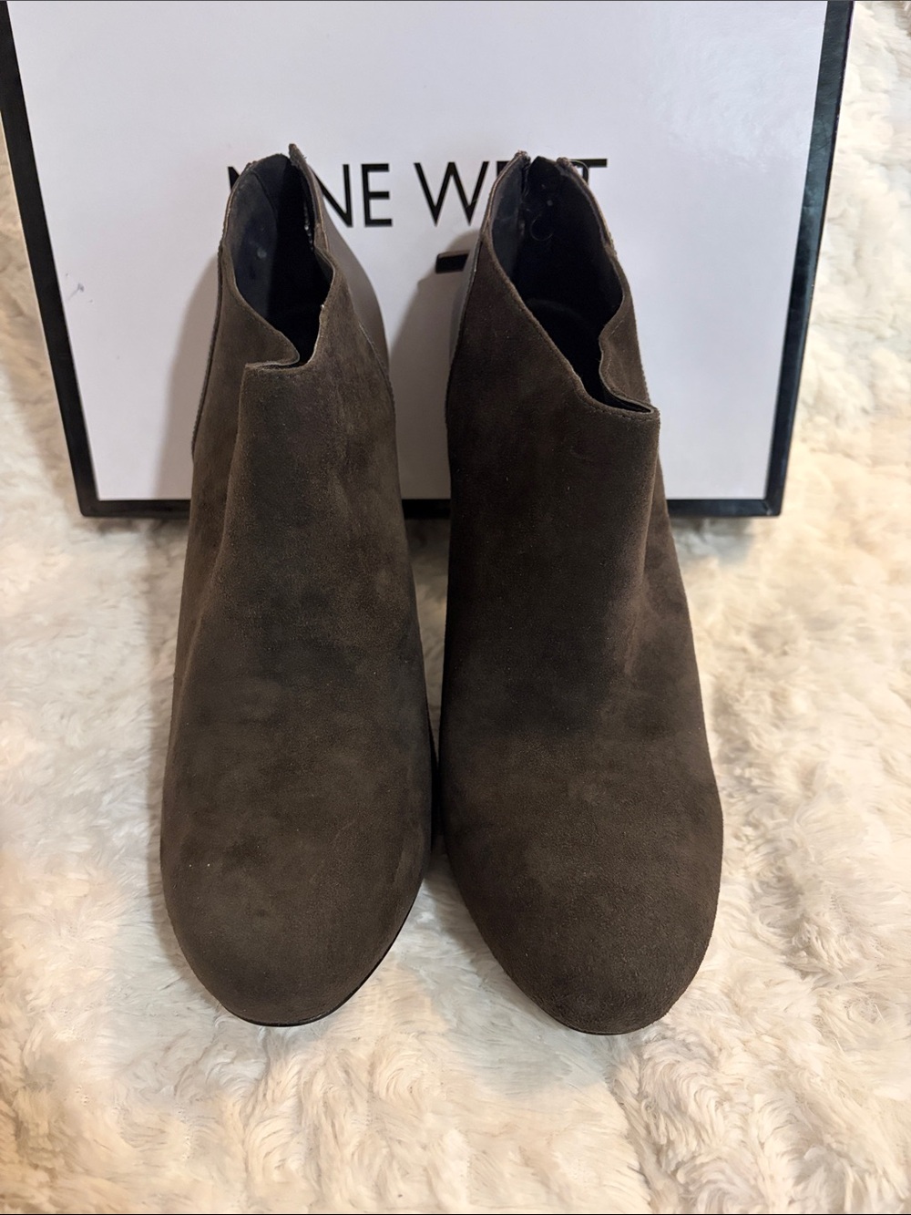 Nine West gray Suede Ankle Booties